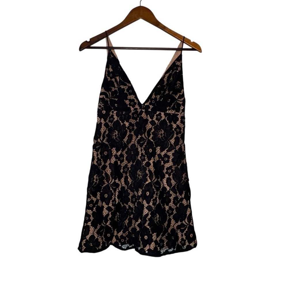 Free People Black Lace Chic Mini Dress - Picture 2 of 13